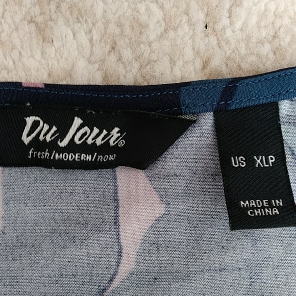 Du Jour Floral Faux Wrap Knit Maxi Dress Plus XLP Teal Pink - Picture 3 of 16